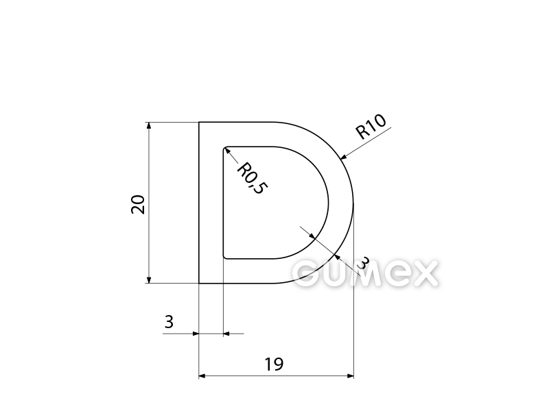SILIKONPROFILE D-FORM